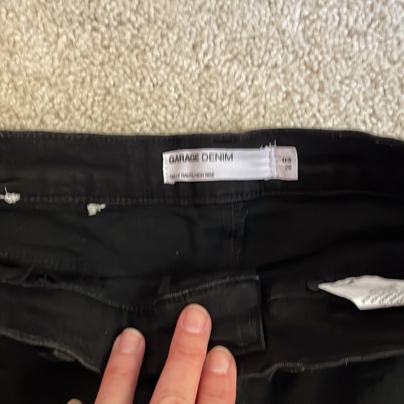 Garage Shorts Womens Taille Haute High Rise Denim Jeans Black Size 3 - Picture 4 of 5